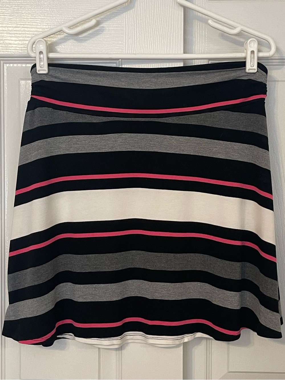 Merona Striped Circle Skirt in Black, Gray & Pink